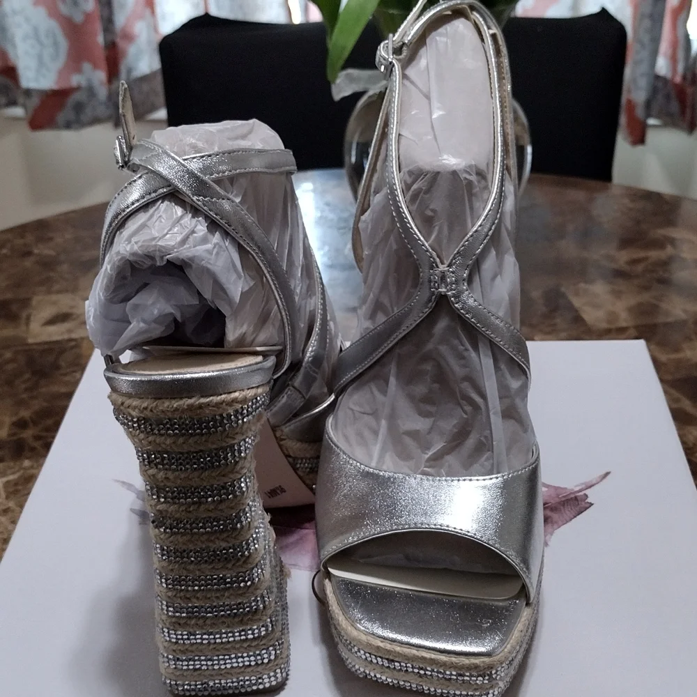 Jessica Simpson Silver Platform Heels